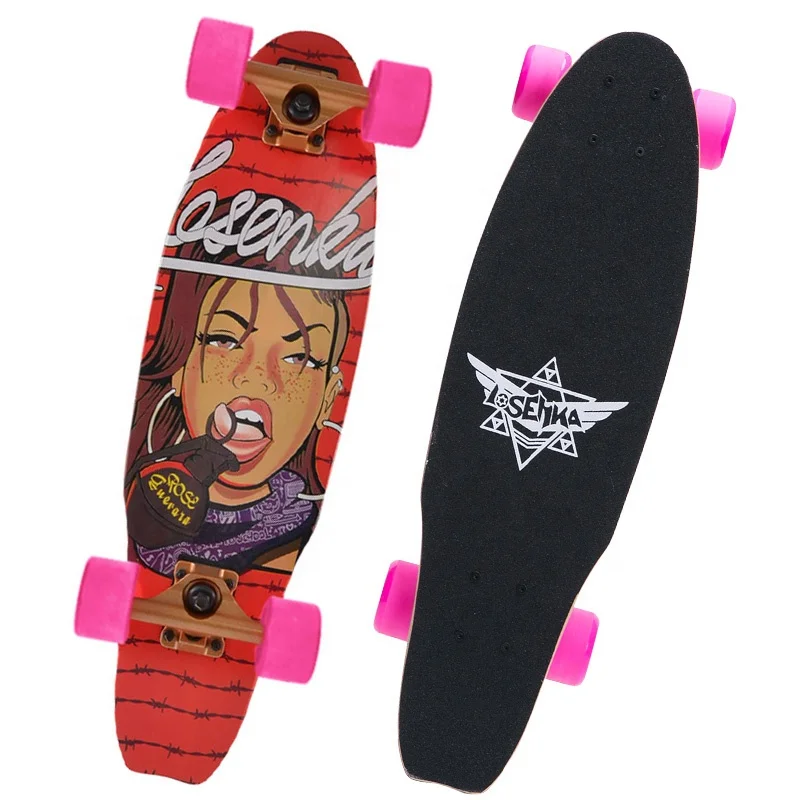 cheap custom wood complete fish skate board mini cruiser skateboard