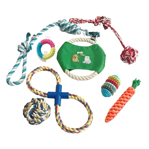  durable interactive cotton tpr bite resistant dog chew rope toys
