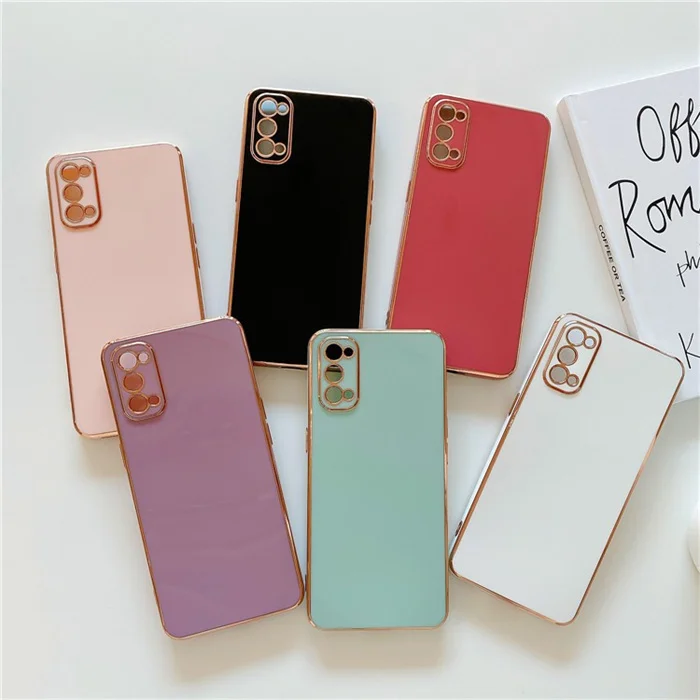 Plating Silicon Square Soft Phone Case For Motorola Moto E7 Plus EDGE 20 E20 E6S G10 G20 G30 G50 G60 G8 G9 Play Power Lite Cover