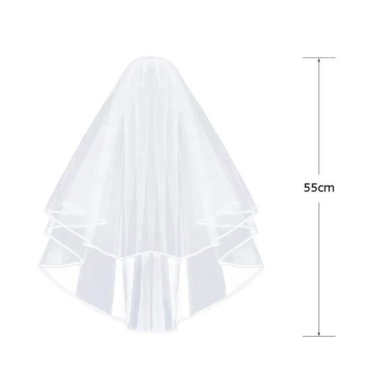 Cute White Little Bridal Wedding Veil, Bachelorette Party Wedding Veil with Comb