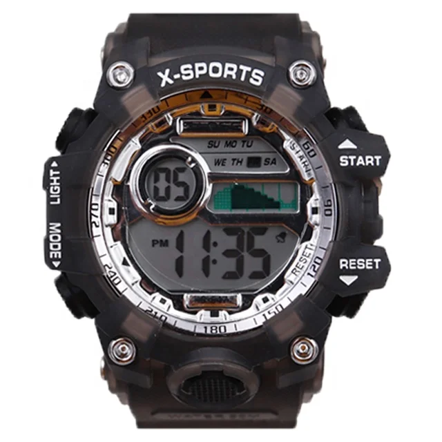 China Manufacturer Sanse Transparent S-647T Multifunctional Digital Sport Watch for Women /children