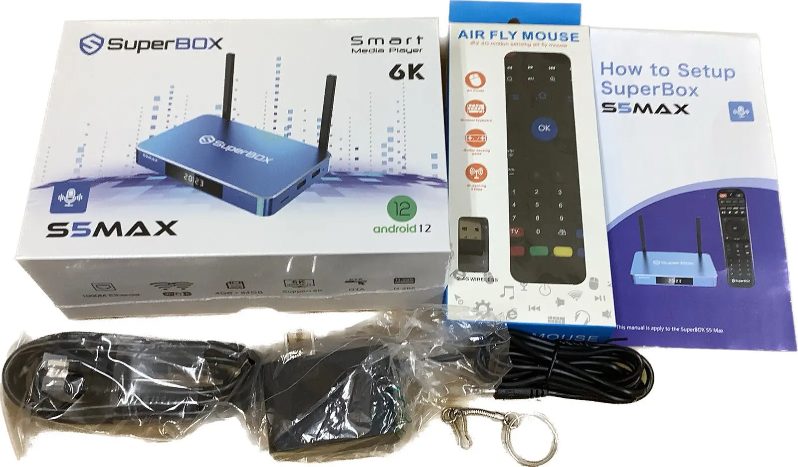 ORIGINAL SuperBoxs S5 MAX Media Player W/ Bluetooth Voice Command Remote
