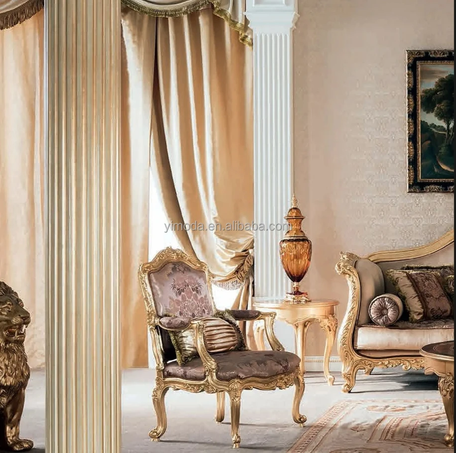 Royal Baroque European-Style Luxury Sofa Living Room Furniture Brown leather Sofa Set comfort Tufted Chesterfield antique Sofa