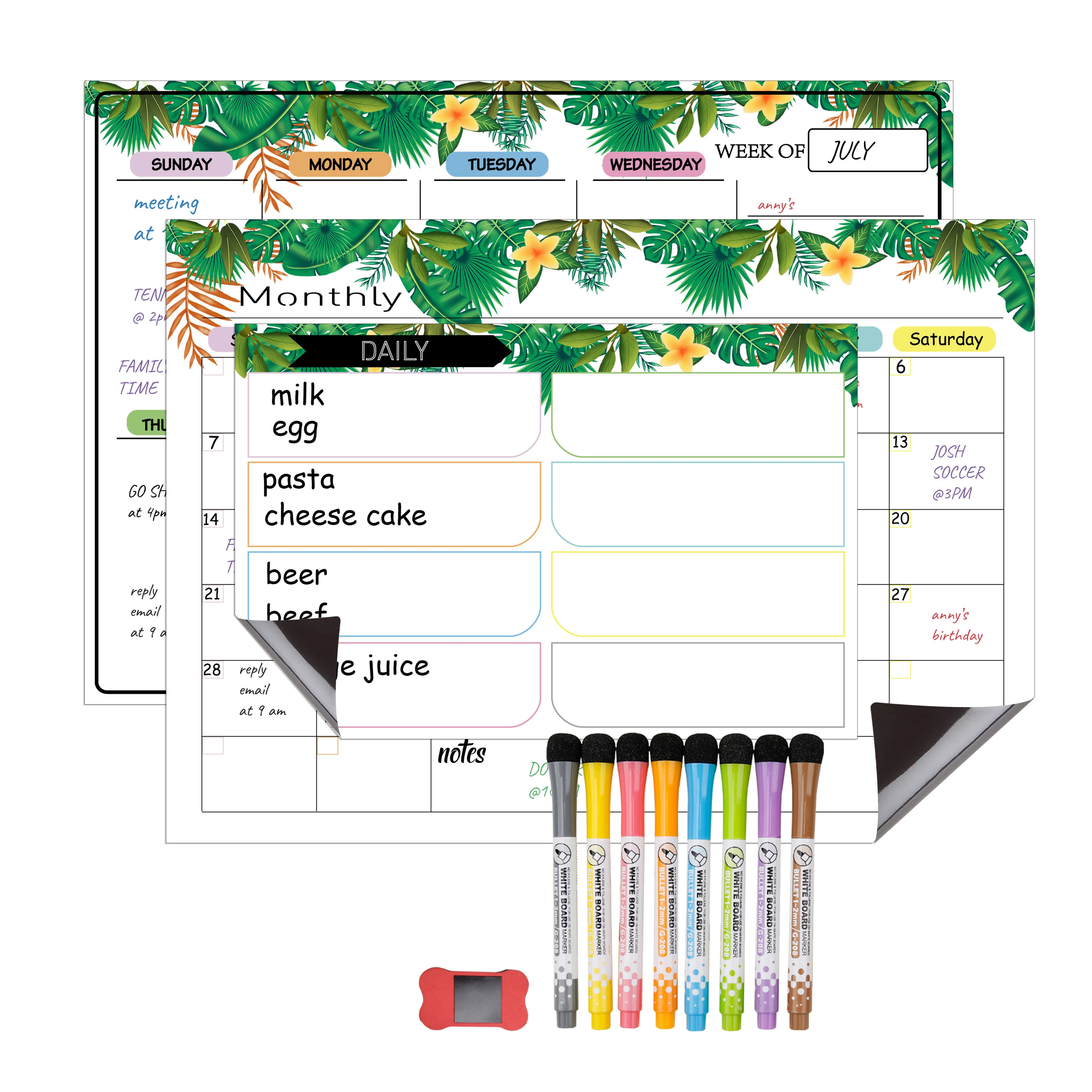Whiteboard Chore Chart - Magnetic Dry Erase Chore Board for Multiple Kids - Chores White Board for Fridge