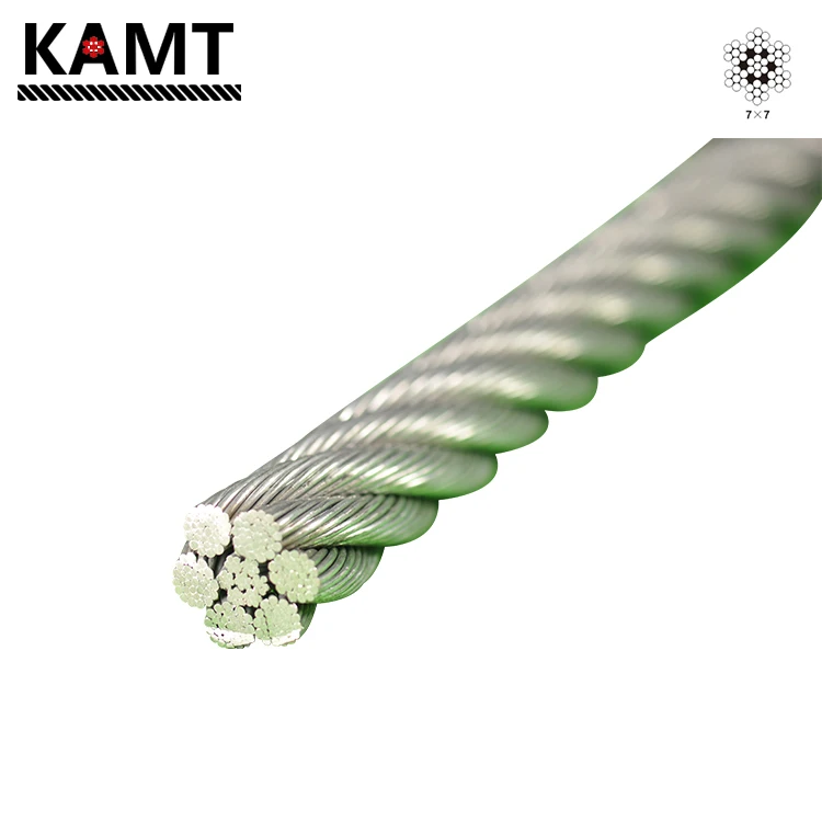 New Product  7x7/7x19 Plastic Sheathed Pvc/pp/pe/pu/nylon Coated Aircraft Cable Wire Rope Vinyl Coated Aircraft Cable