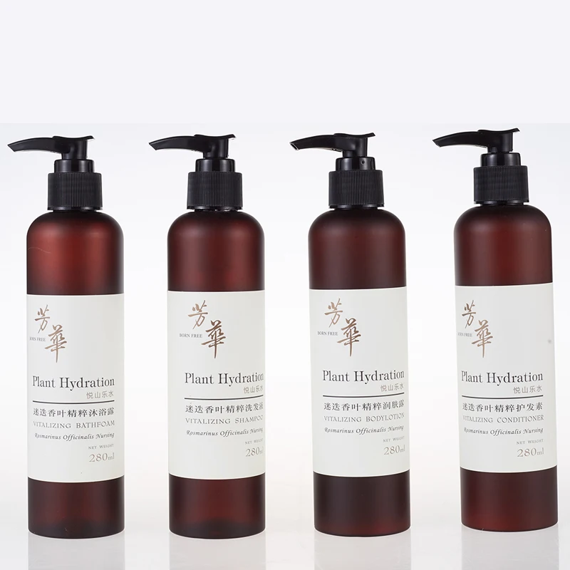 Оптовая продажа, бутылка для гостиниц оптом, роскошный шампунь бренда, шампунь в черной бутылке