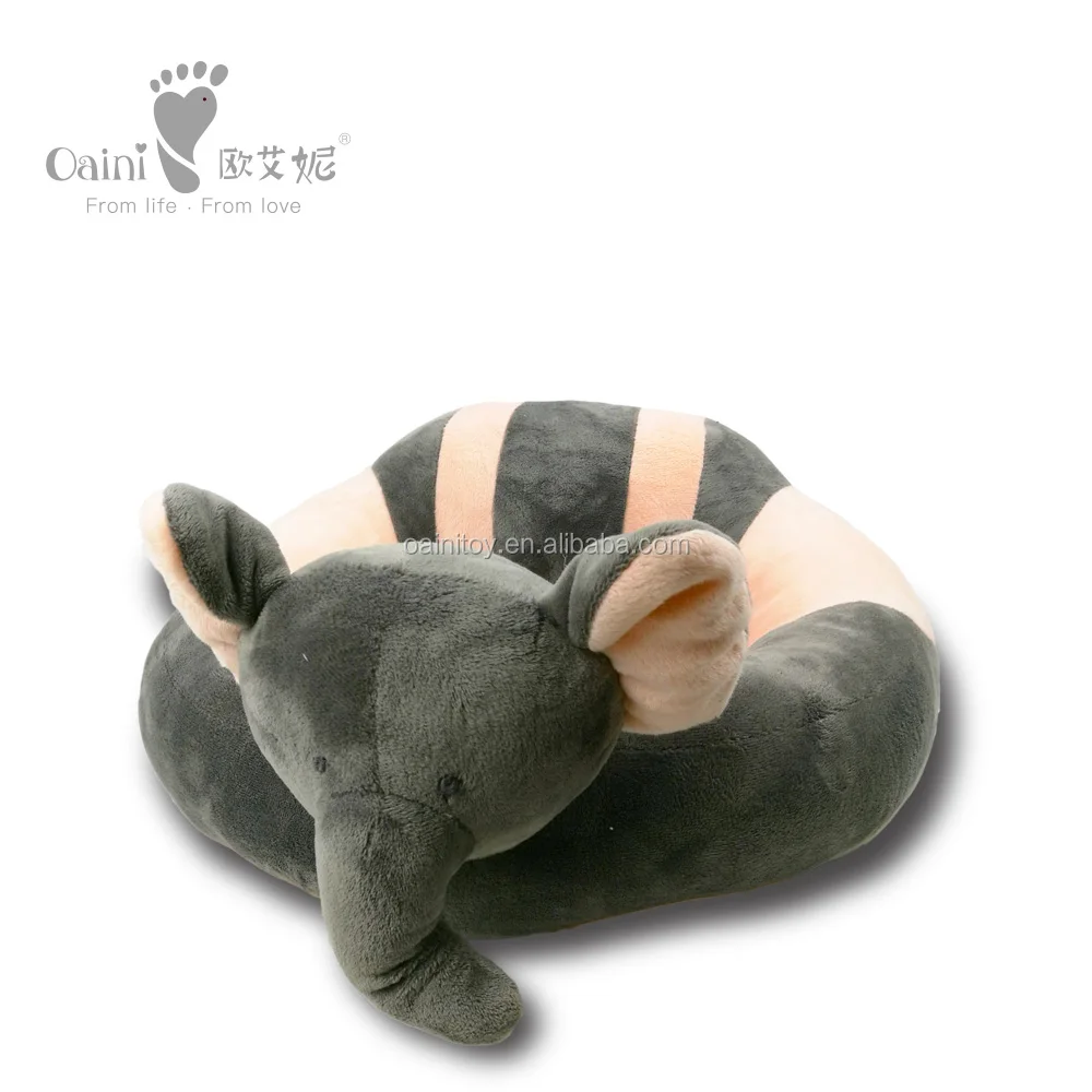 Factory Popular Cotton Learning Baby Sofa ODM OEM Cute Plush Animal Baby Feeding Chair Grey Elephant Infant Sofa