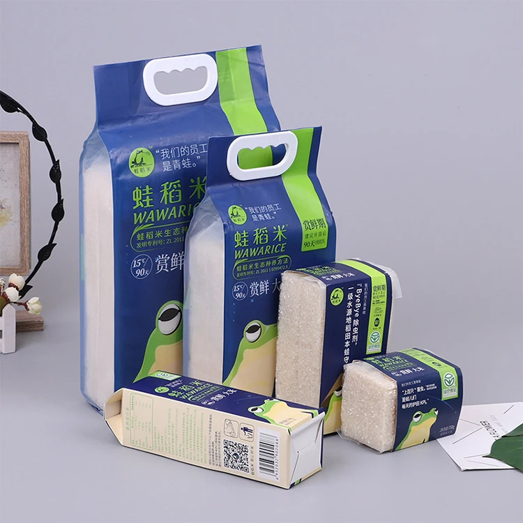 
Custom Printed 2.5kg 5kg 10kg Vacuum Rice Inner and Outer Packaging Bag with Side Gusset 