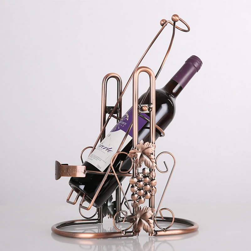 Качели дизайн металлического железа бутылки вина Организатор стеллаж для выставки товаров для одной бутылки