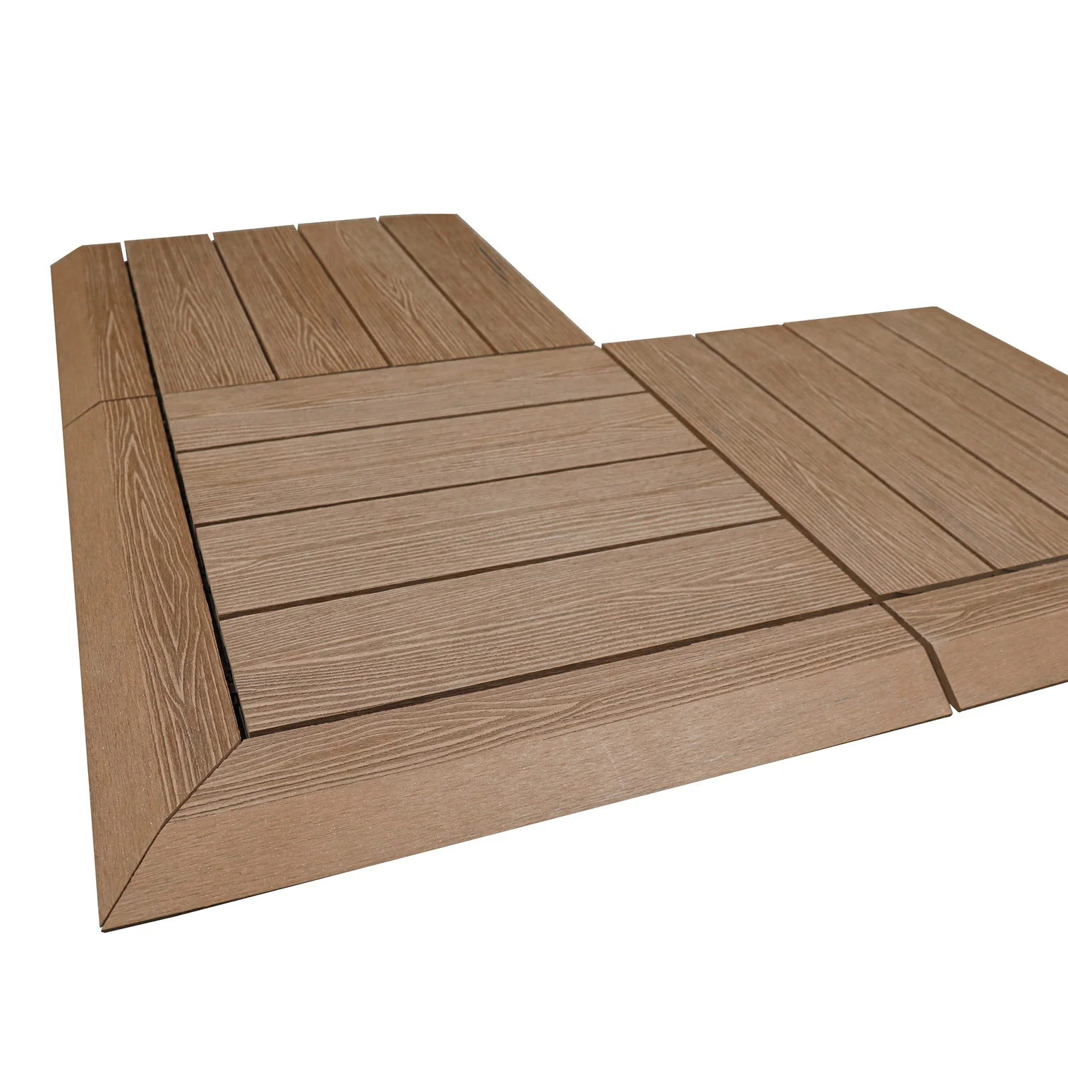 New WPC Interlocking Floor Tile DIY Decorative Wood Floor XF-C039 400*400*25 mm