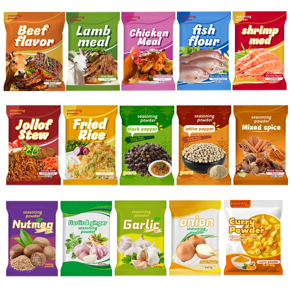 Qingchun OEM ODM Wholesale HALAL 10g Stew&Jollof Seasoning Powder