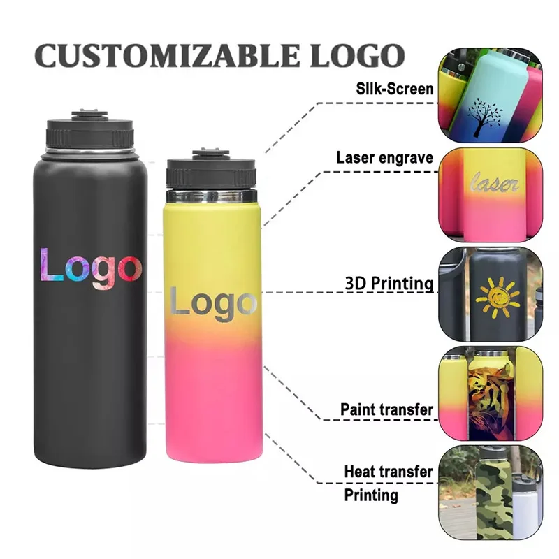 Factory Hot Sale 22oz Wholesale Blank Double Wall Stainless Steel  Sports Aqua Flask Tumbler Straight  Water Bottle With Straw
