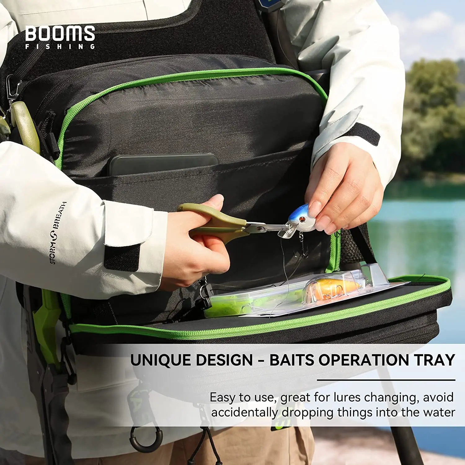 Outdoor Fly Fishing Padded Shoulder Strap Fishing Gear Sling Bag Backpack With Lures Operation Tray Fishing Tackle Storage Bag