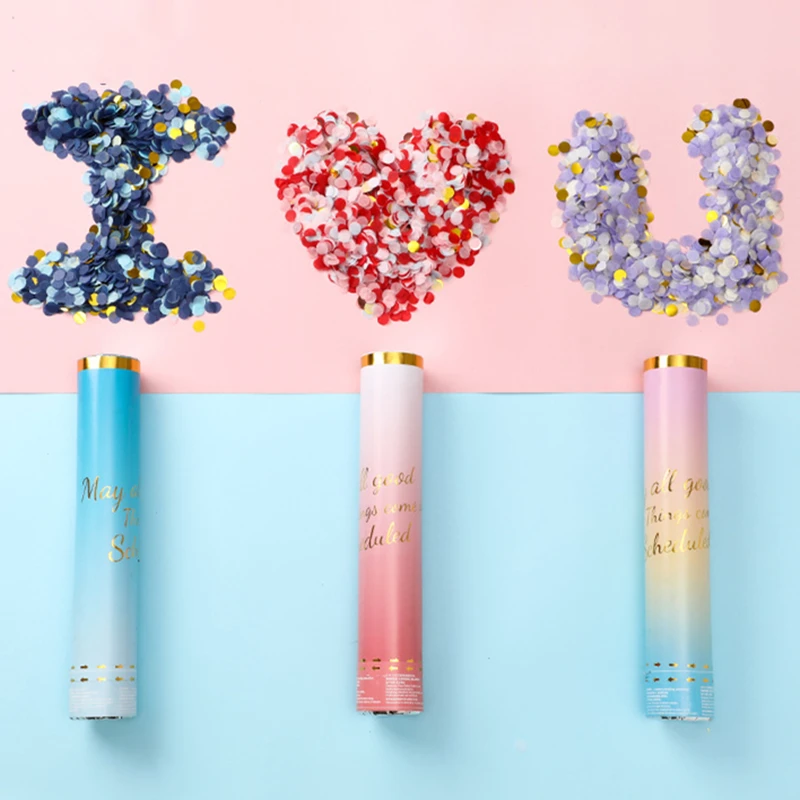 RUI YI Wedding Confetti Cannon Party Poppers Confetti Push Pop Birthday Baby Shower Gender Reveal Graduation Anniversary