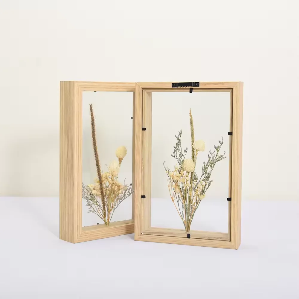 Custom Artwork Dried Flower Display Table Decoration Double Sided Acrylic Press Flower Plant Specimen Frame
