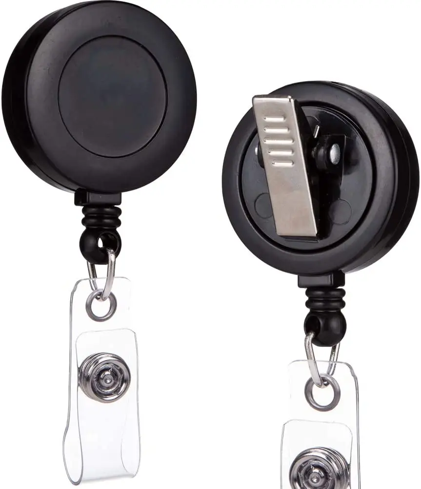 Nurse Badge Reels Retractable Swivel Alligator Clip Badge Reel Round Shaped 360 Rotatable Clip Yoyo Badge Holder