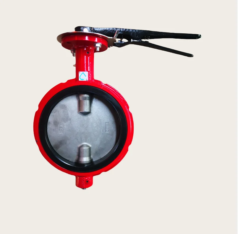 8 Inch ANSI CL150/ANSI125 Ductile Iron Ggg50 Red Color Wafer Type Butterfly Valve Suitable for American Market