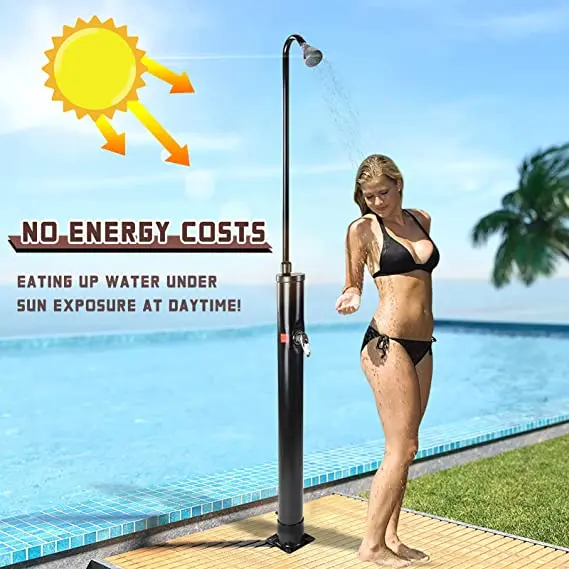 New design swimming poolside outdoor garden solar heated shower 8 Liter