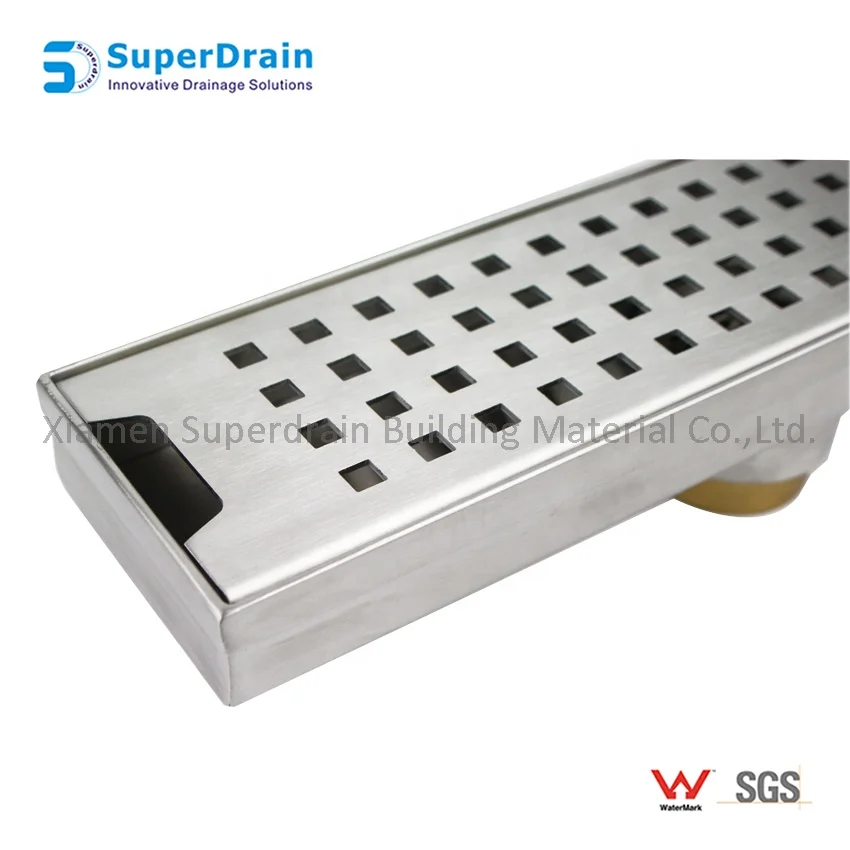 High Quality SS Long Punched Hole Kitchen Strainer Floor Drain Toilet Floor Drain Cover for Cleanroom