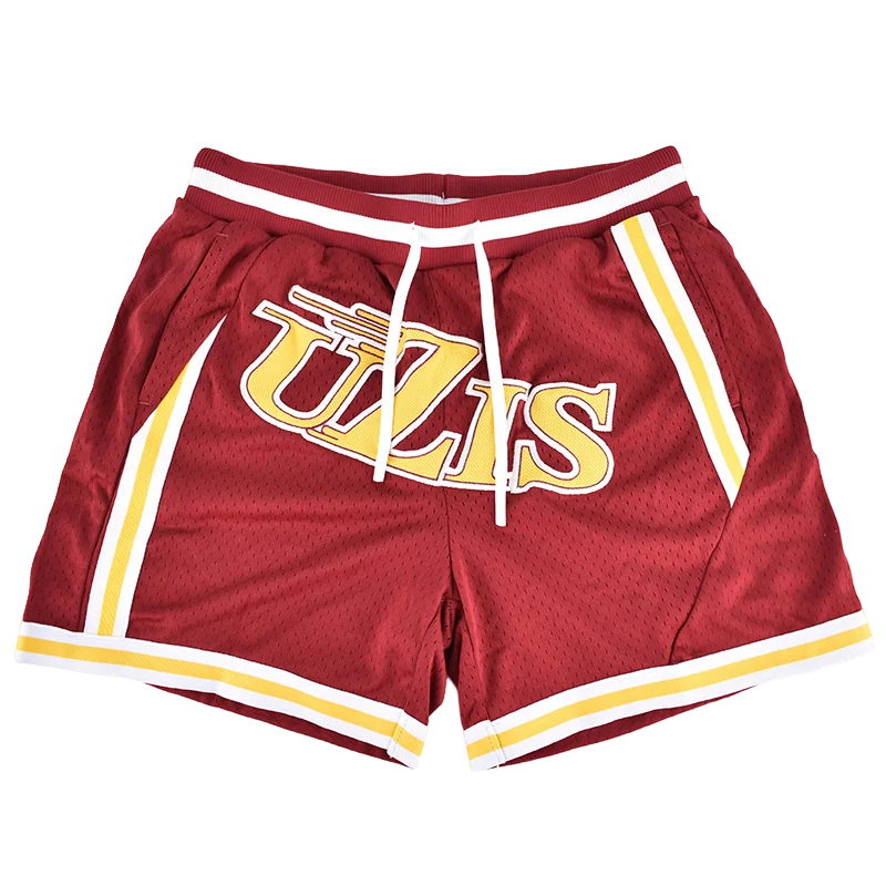 Новинка, модные спортивные шорты с вышивкой и логотипом, тканая лента на заказ, двухслойные сублимированные сетчатые баскетбольные шорты