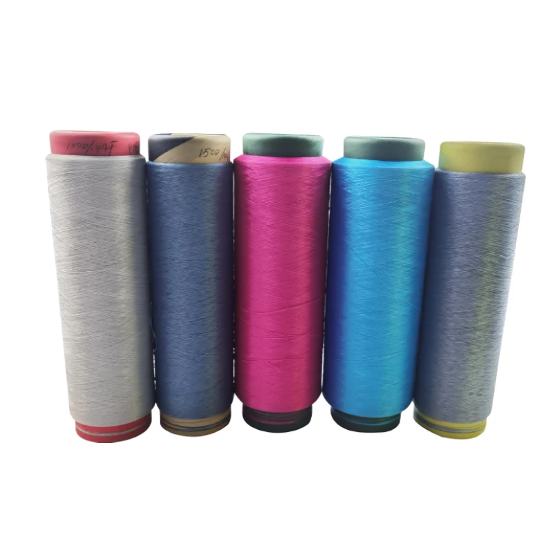 Colorful 55D/36F S And Z Twist Yarn 100% Polyester Dope Dyed Yarn AA DTY  For Seamless Garments