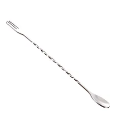 Ready to Ship stainless steel bar tool mixing spoon fork muddler swizzle standing stick cocktail stirrer