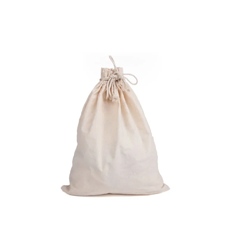 Supply high quality storage recyclable fabric gift dust cotton drawstring bag