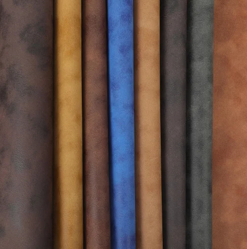 Imitation cotton bottom PU Nubuck leather synthetic leather fabric for shoes bags notebook