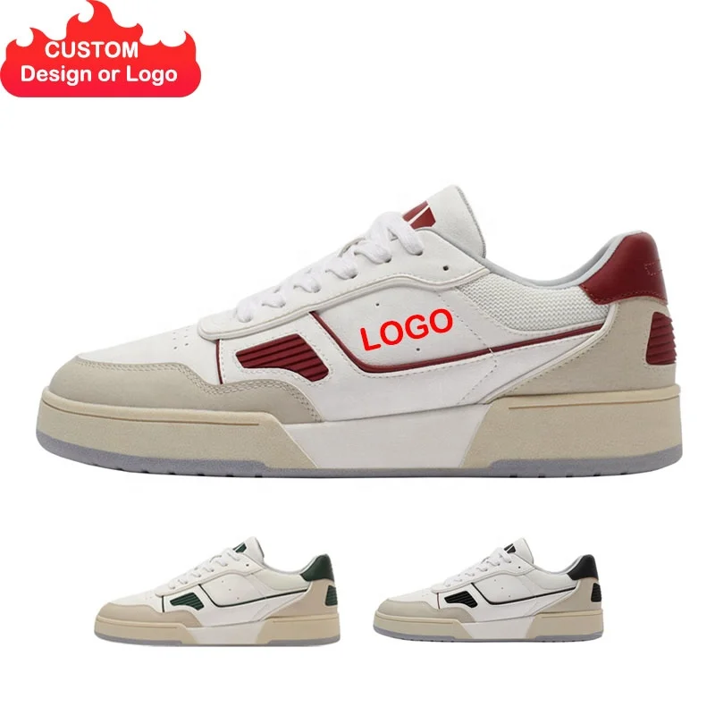 Fashion Sneakers for Men Retro Shoes White Leather Outdoor Formal Walking style Man Designer Casual  Shoes with Custom Logo