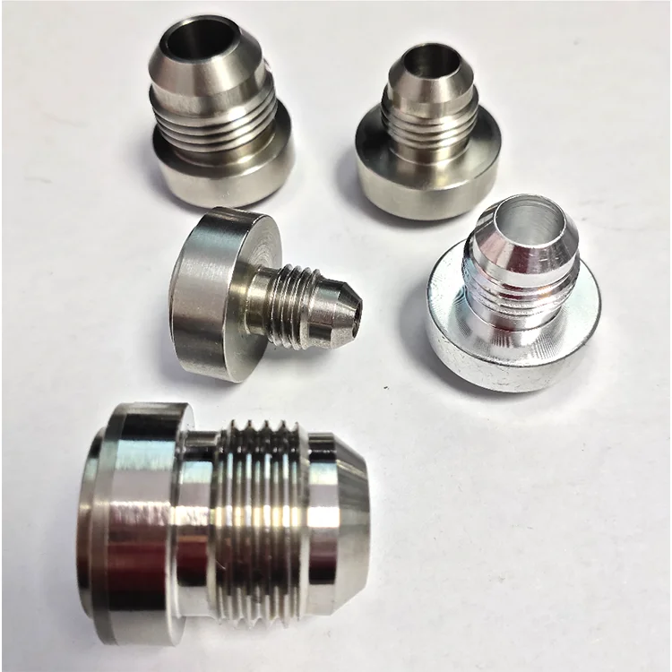 Universal Round AN Stainless Steel Weld On Bung Male Flare Weldable Fuel Tank AN Fitting Thread Hose Adapter Connector
