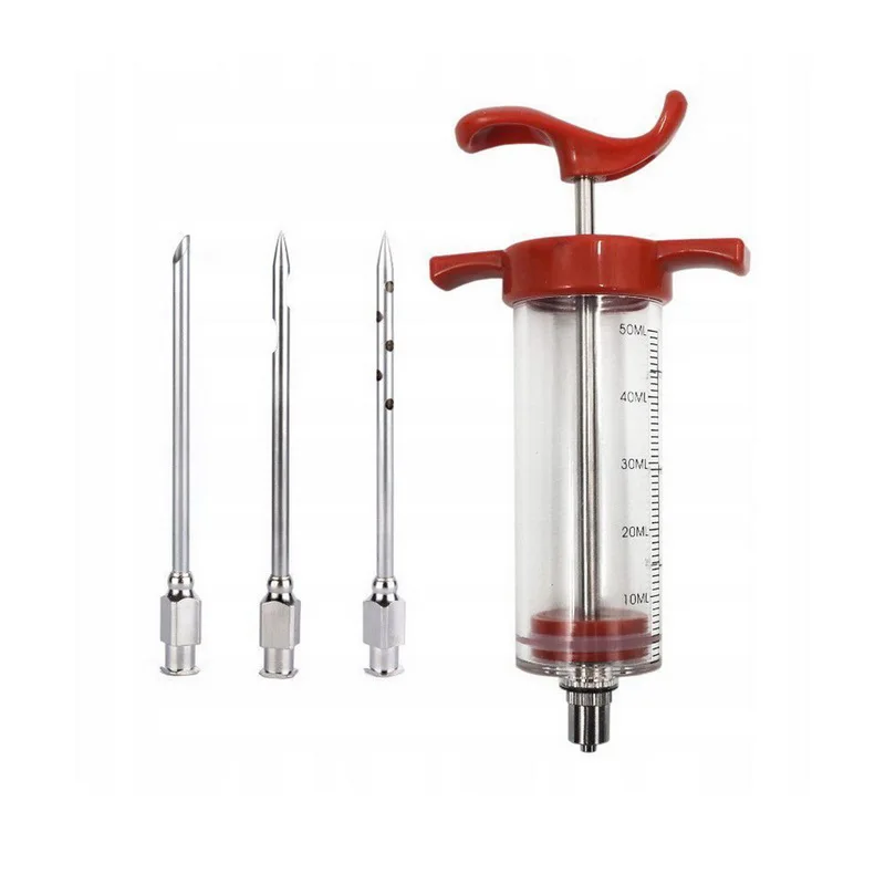 1/4 pcs per set Flavor Liquor Monster Marinade Metal Injector Meat Syringe UK Mini Flavor Injectors for BBQ Grill
