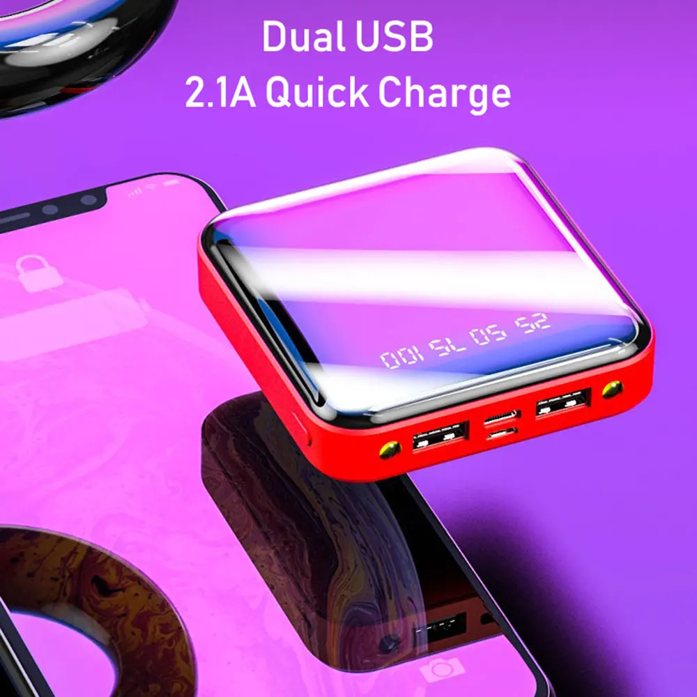 free shipping products custom flashlight led 10000 mah powerbank 20000 mah pawar bank battery 20000 mah mirror powerbank mini