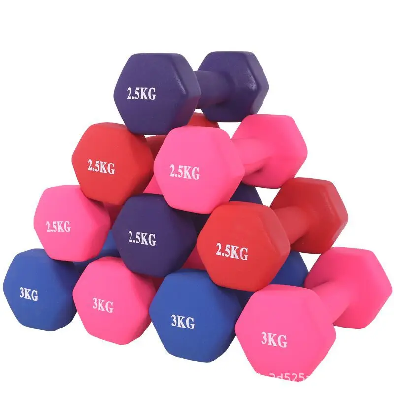 Fitness Power Free Weights Gym KGS LBS Cheap Price Rubber Hex Dumbbells Set