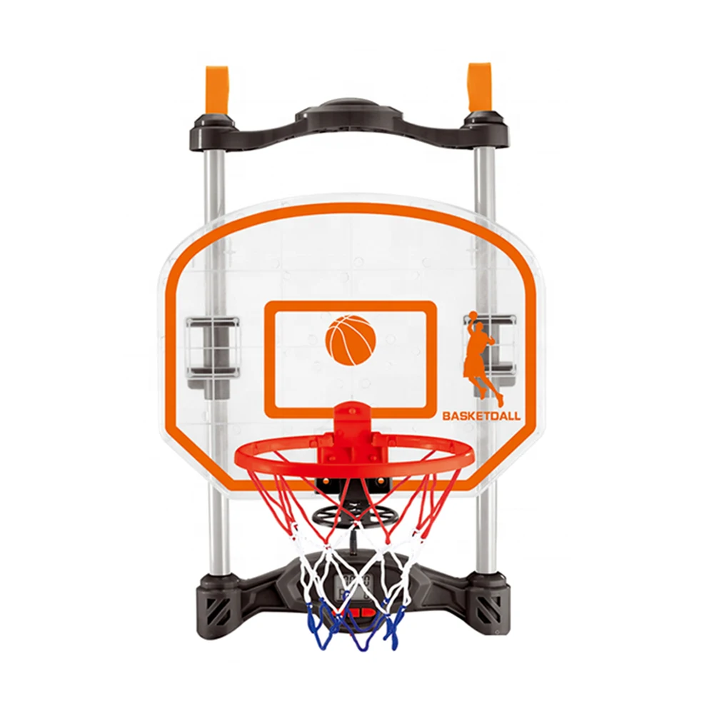 Kids portable indoor sport game toy hanging door electronic scoring customize mini basketball hoop