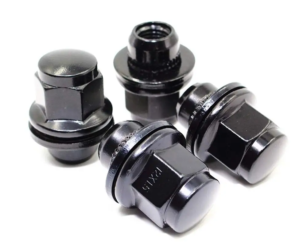 Набор из 20 12x1,25 1,47 дюймов 13/16 Hex OEM Mag стильная шайба Заводские Сменные черные гайки для Nissan Infiniti Заводские колеса