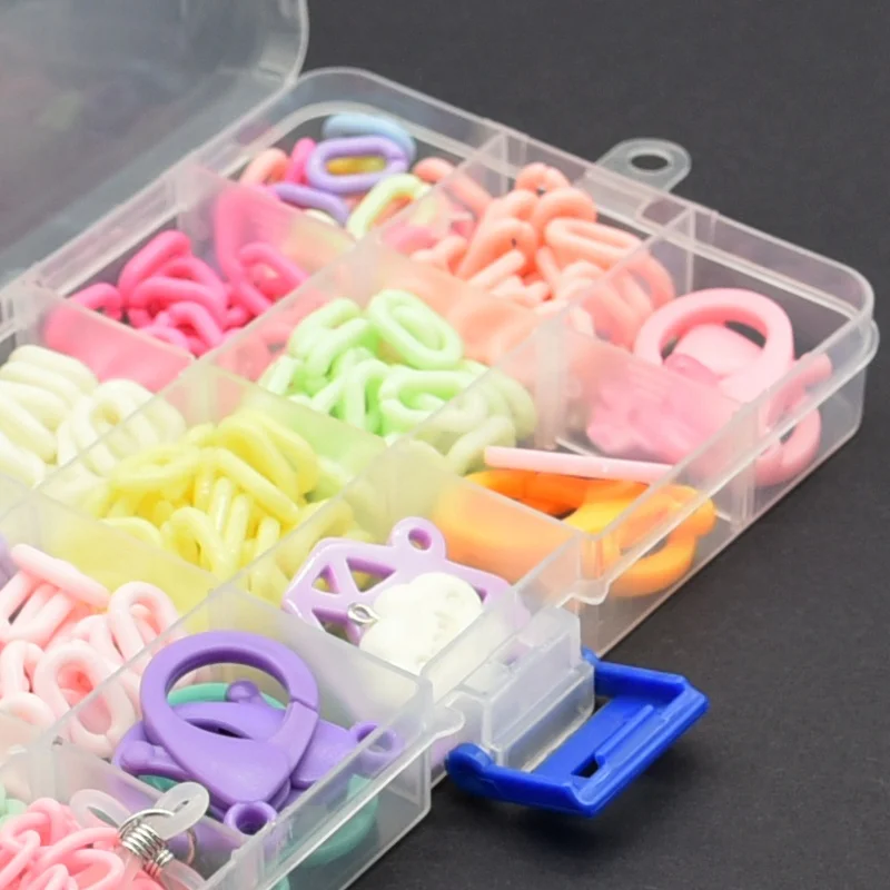 New Design Cartoon Diamond Charms Macaroon Color O-shape Glasses Facemask Mobile Phone Headphone Chain Multi-purpose DIY Set