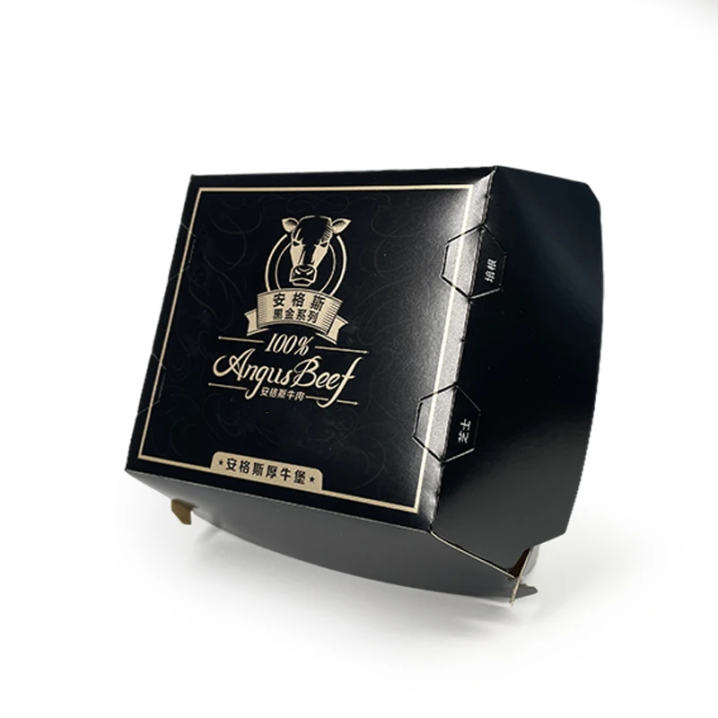 Custom Print For French Fries Fried Chicken Fast Food Package Togo Packaging Take Away Burger Packing Kraft Paper Box