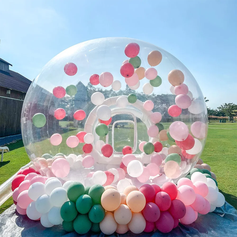 custom Kids Party Balloons House Giant Clear Inflatable Crystal Igloo Dome Tent Transparent Inflatable Bubble Balloons House