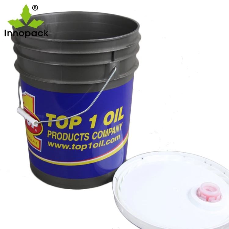 High Quality 5 Gallon Plastic Paint Bucket for Chemicals, Water, Gasoline, Food Circular Pattern