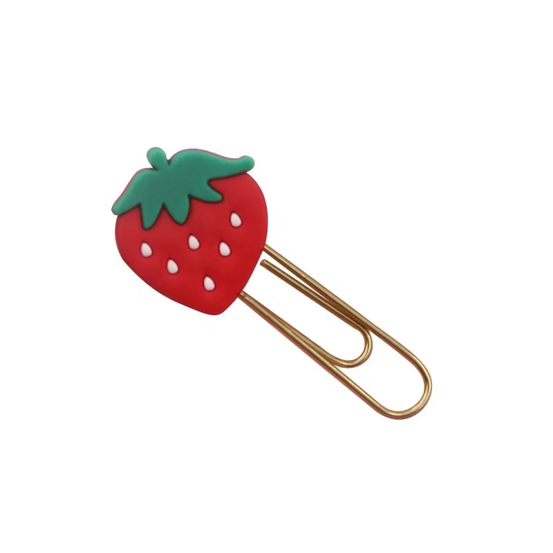 Various shapes factory customized cheap price cartoon soft silicone rubber PVC book mark paper clips