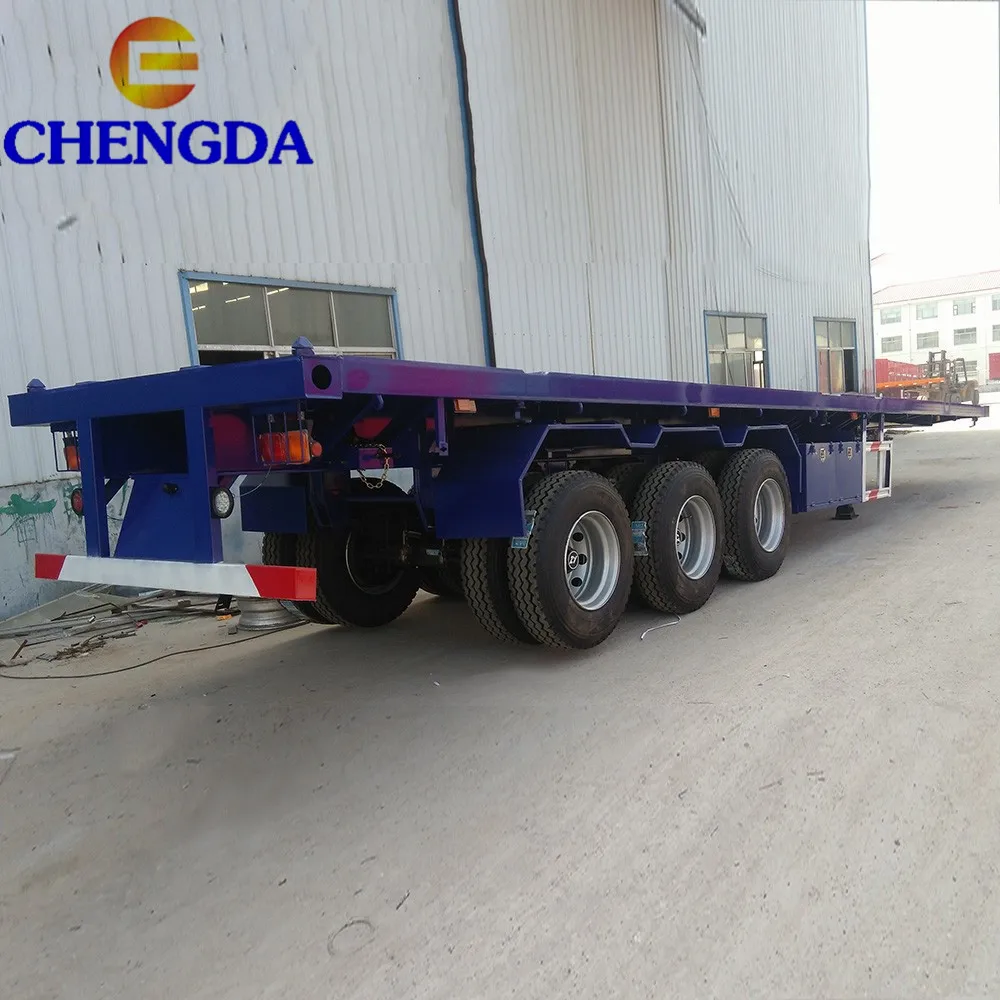 2024 Brand New Factory Customized 2 3 4 Axles 12M 13M 14M 40T 60T 80T 100T Container Cargo Transport Flatbed Deck Semi Trailer