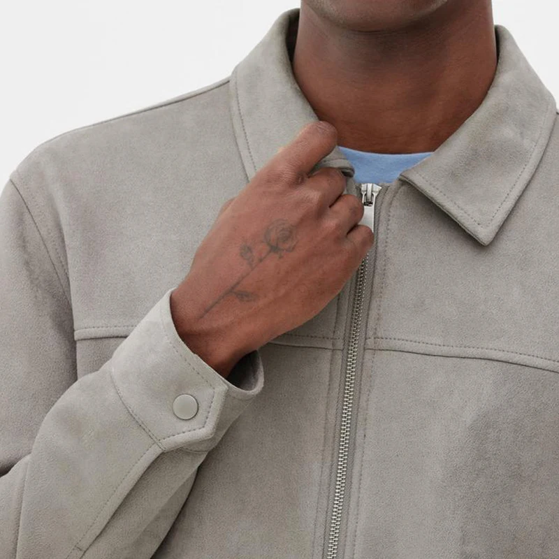 Latest Design Mountain Streetwear Blank Softshell Full Zip Polar Suede Jacket Men