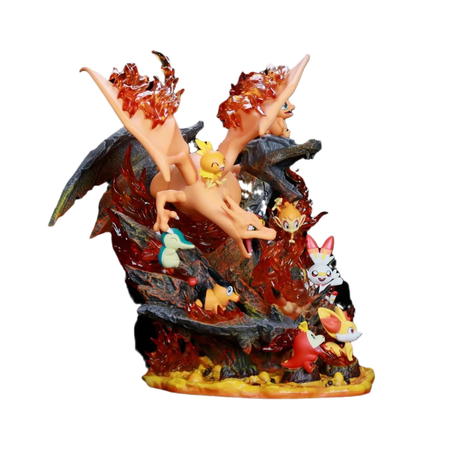 Hot sell New product GK Series pokemoned figure toys emit light Squirtle Blastoise Charmander Charizard action figures for kids