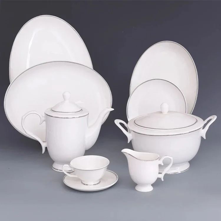 Tangshan city bone china ceramic fine porcelain dinner set