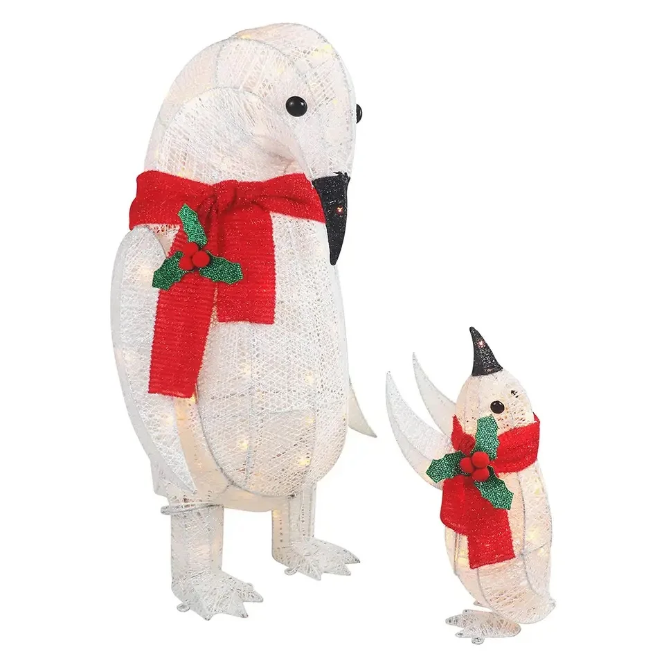 2023 new products christmas tinsel carpet blanket with light penguin red Tinsel Scarf  Outdoor Decoration