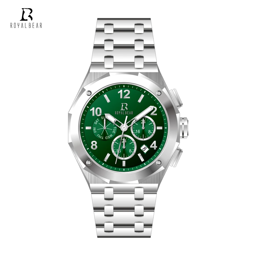  High quality wholesale black luxury classic male wristwatch china manufactuer silver wrist quartz movement men chronograph