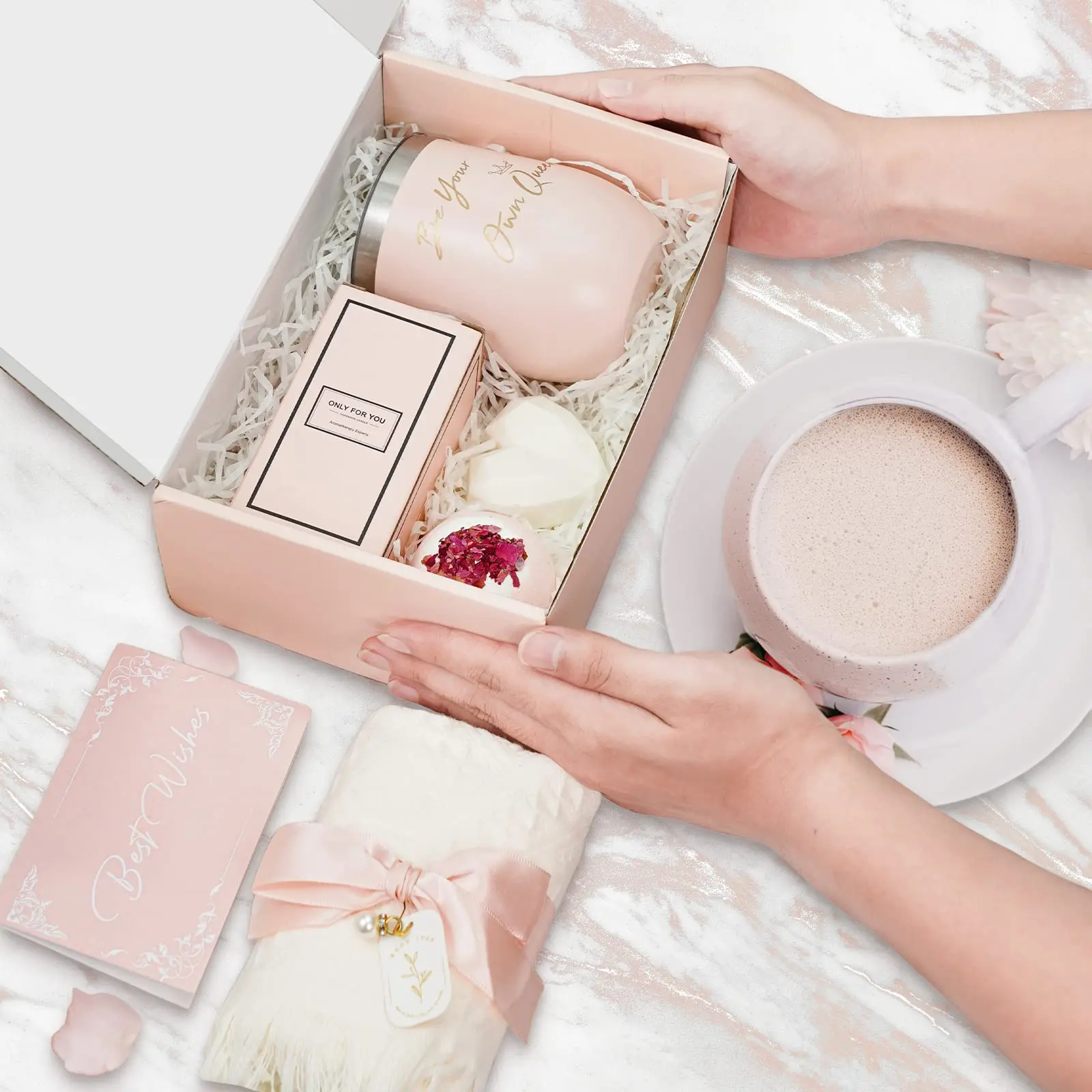 Birthday Gifts for Women, Mom, Best Friend, Sister, Daughter, Wife, Girlfriend, Spa Relaxation Gift Box Basket for Her