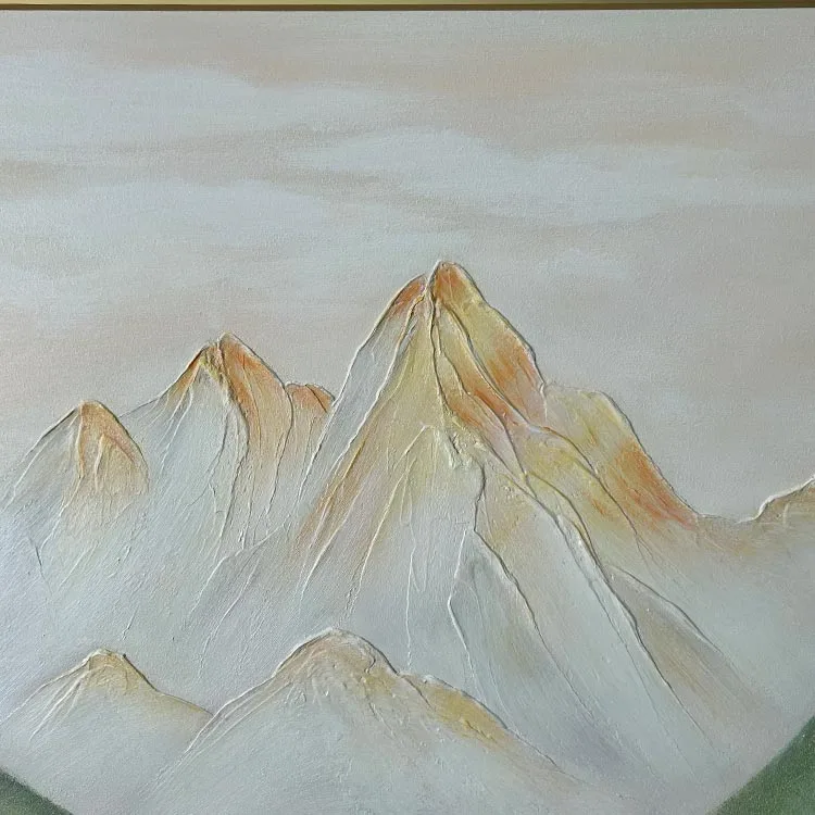 Framed Landscape Wall Mountains Nature Landscape Oil Painting Canvas Aesthetic Decorative Painting Kitchen Bedroom Living Room