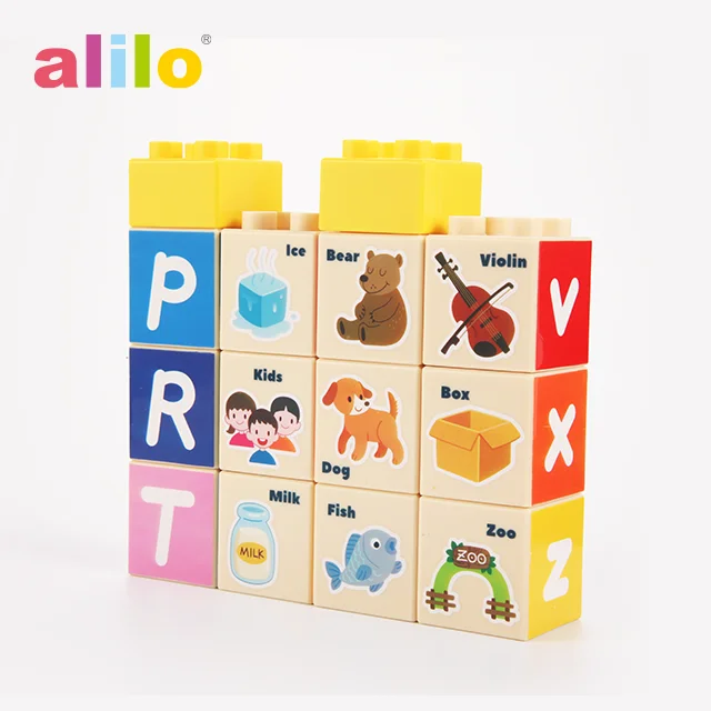 Alilo Custom Animal Shape ABS Plastic balancing Kids soft alphabet abc educational DIY Toys Magnetic Building Blocks Sets