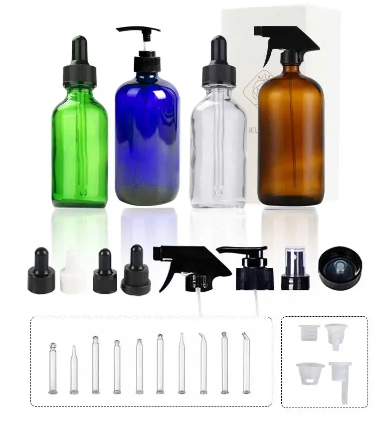 60ml essential oil bottle with dropper amber 15ml gradual pink glass frosted black oils